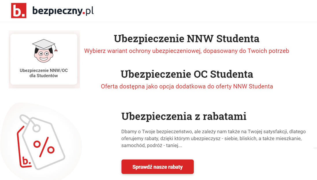Ubezpieczenie NNW dla studentów Bezpieczny.pl