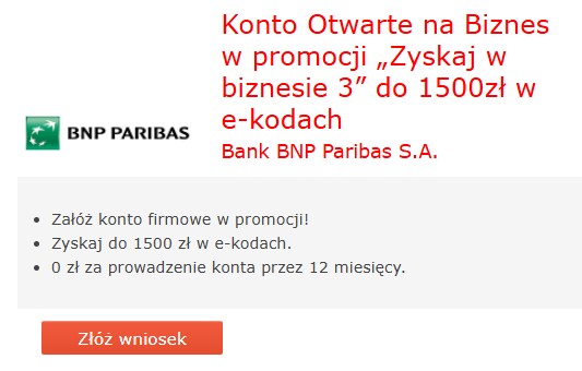Konto Otwarte na Biznes w promocji „Zyskaj w biznesie 3”